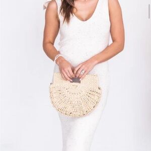 Pink Lily Cream crotchet Maxi Dress
